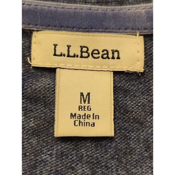 L.L. Bean Wool Blend Cardigan Women's Medium Angora Cashmere Blue Knit Sweater - Picture 5 of 6